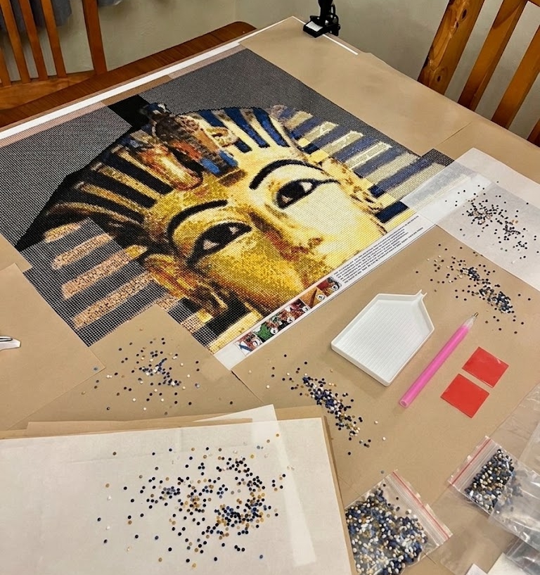 Diamond painting canvas drills pen wax and tray